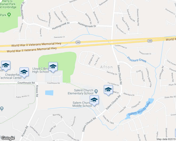 map of restaurants, bars, coffee shops, grocery stores, and more near 5800 Fox Hollow Drive in Richmond
