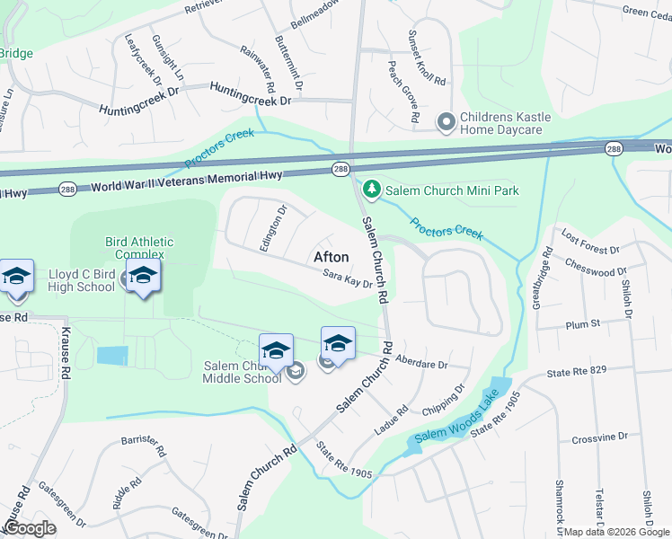 map of restaurants, bars, coffee shops, grocery stores, and more near 5700 Sara Kay Drive in Richmond