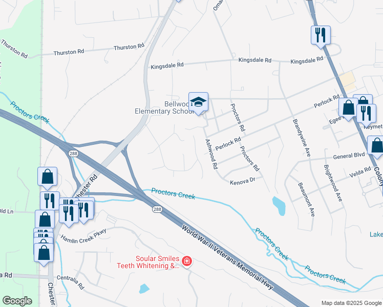 map of restaurants, bars, coffee shops, grocery stores, and more near 9634 Ransom Hills Terrace in Richmond