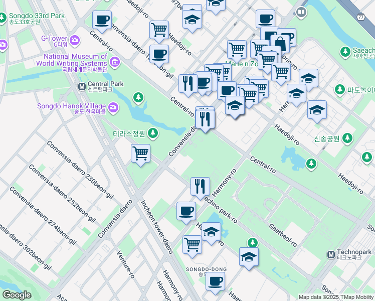 map of restaurants, bars, coffee shops, grocery stores, and more near in 