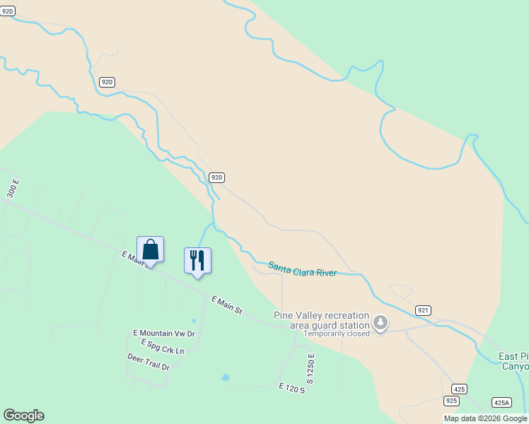map of restaurants, bars, coffee shops, grocery stores, and more near 1001 Pine Valley Road in Pine Valley