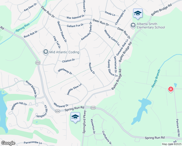 map of restaurants, bars, coffee shops, grocery stores, and more near 13703 Nashua Terrace in Midlothian