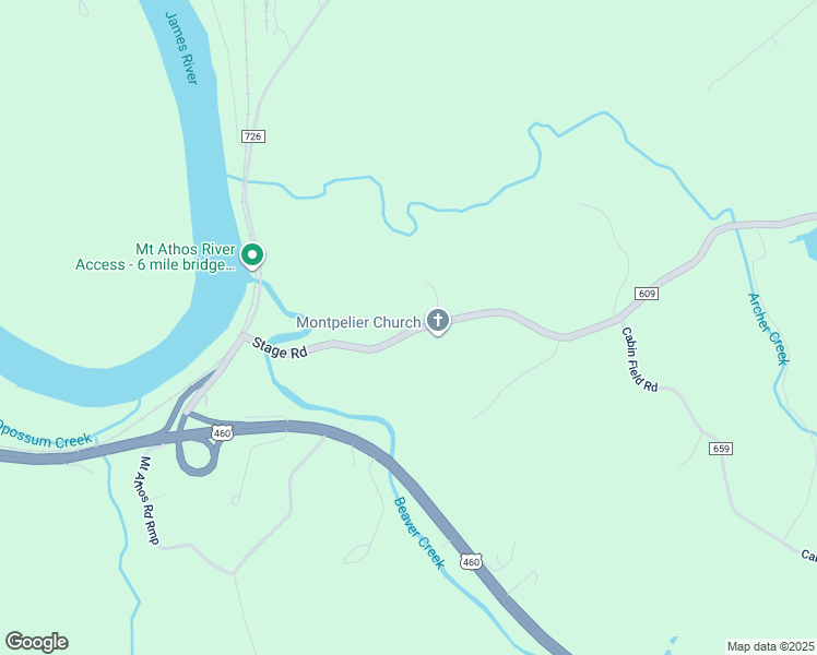 map of restaurants, bars, coffee shops, grocery stores, and more near 450 Stage Road in Lynchburg