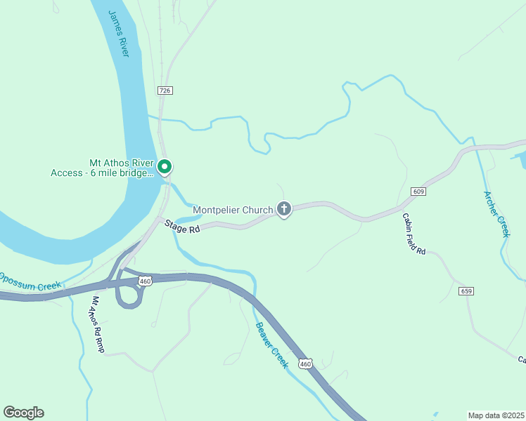 map of restaurants, bars, coffee shops, grocery stores, and more near 450 Stage Road in Lynchburg