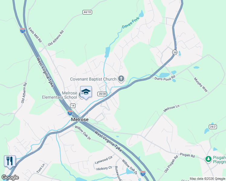 map of restaurants, bars, coffee shops, grocery stores, and more near 143 Kent Drive in Princeton