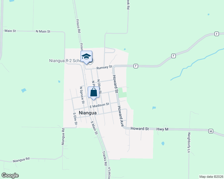 map of restaurants, bars, coffee shops, grocery stores, and more near 231-251 State Highway F in Niangua