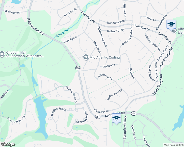 map of restaurants, bars, coffee shops, grocery stores, and more near 14213 Triple Crown Drive in Midlothian