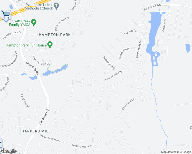 map of restaurants, bars, coffee shops, grocery stores, and more near 15425 Featherchase Drive in Chesterfield