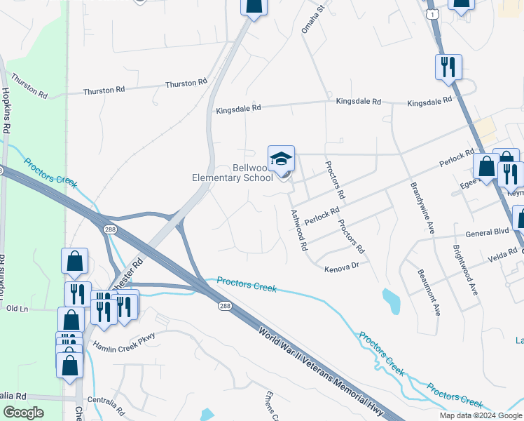 map of restaurants, bars, coffee shops, grocery stores, and more near 3200 Howlett Road in Richmond