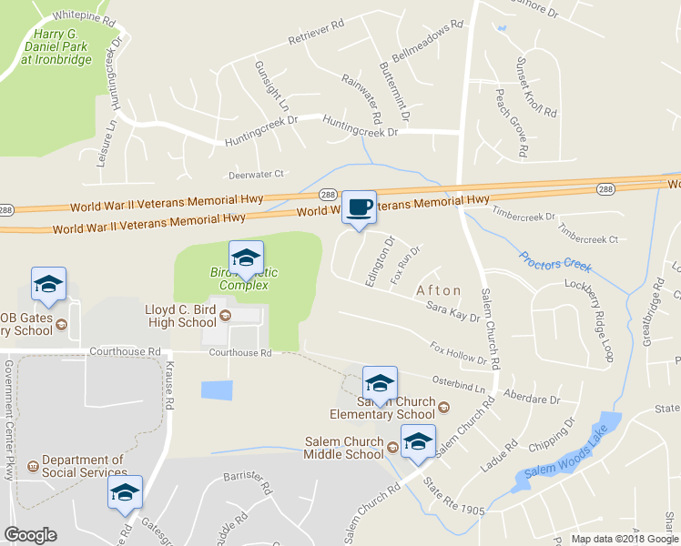 map of restaurants, bars, coffee shops, grocery stores, and more near 5906 Sara Kay Drive in Richmond