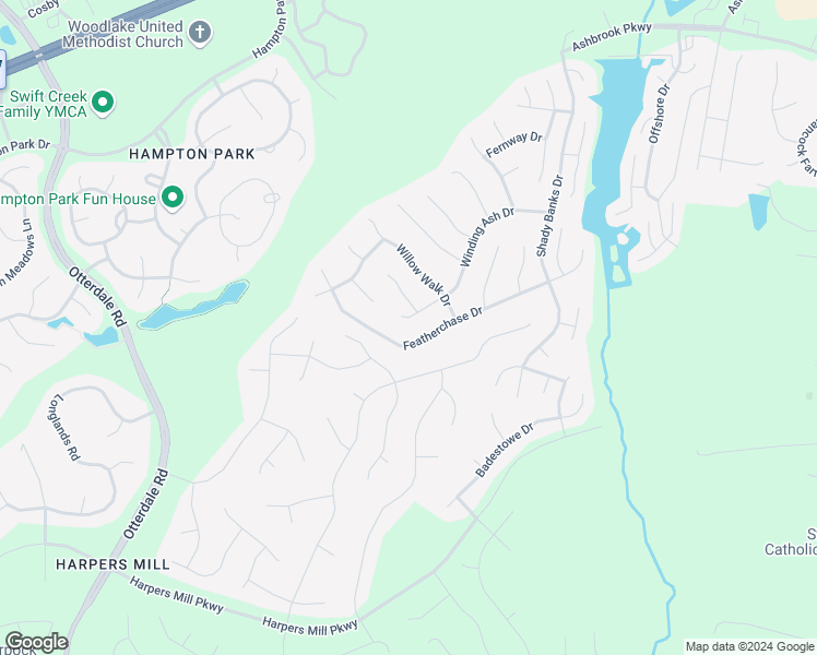 map of restaurants, bars, coffee shops, grocery stores, and more near 15713 Winding Ash Drive in Chesterfield