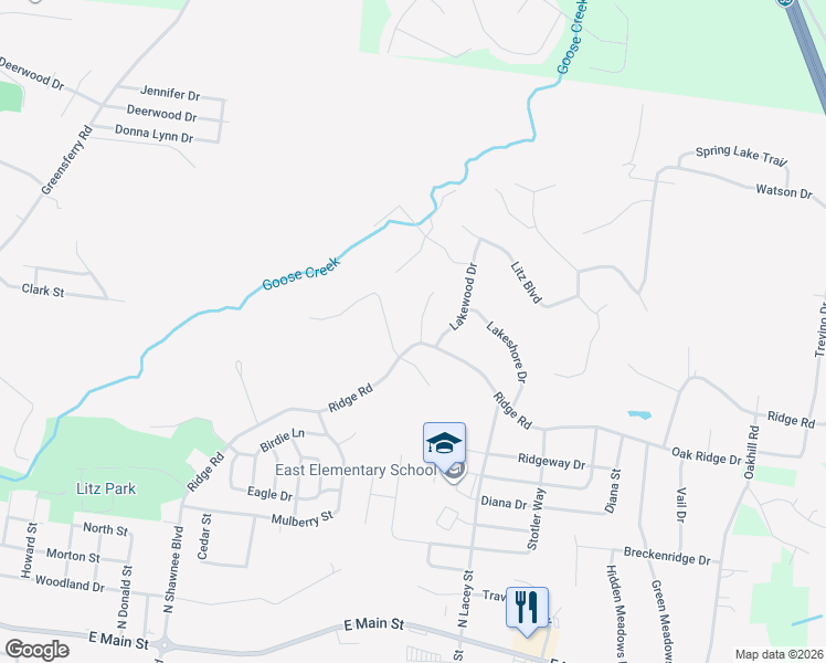 map of restaurants, bars, coffee shops, grocery stores, and more near 1173 Augusta Drive in Jackson