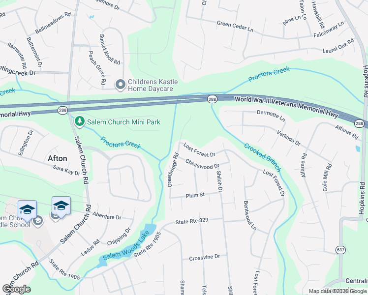 map of restaurants, bars, coffee shops, grocery stores, and more near 9006 Lost Forest Drive in Richmond
