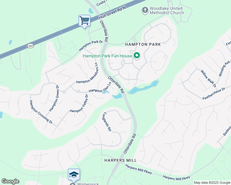 map of restaurants, bars, coffee shops, grocery stores, and more near 8024 Hampton Glen Mews in Chesterfield