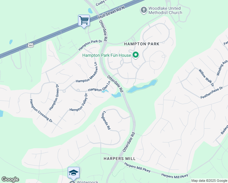 map of restaurants, bars, coffee shops, grocery stores, and more near 8024 Hampton Glen Mews in Chesterfield