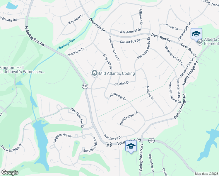 map of restaurants, bars, coffee shops, grocery stores, and more near 7949 Flag Tail Drive in Midlothian