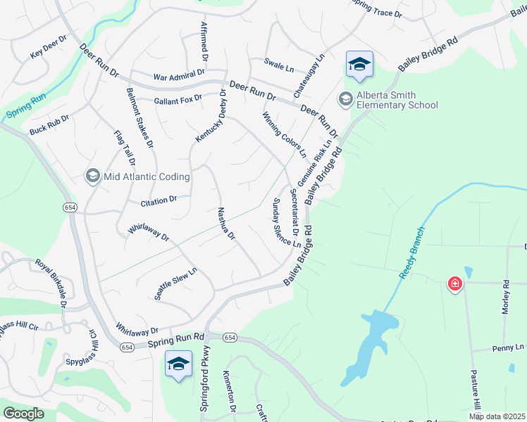 map of restaurants, bars, coffee shops, grocery stores, and more near 13506 Sunday Silence Court in Midlothian