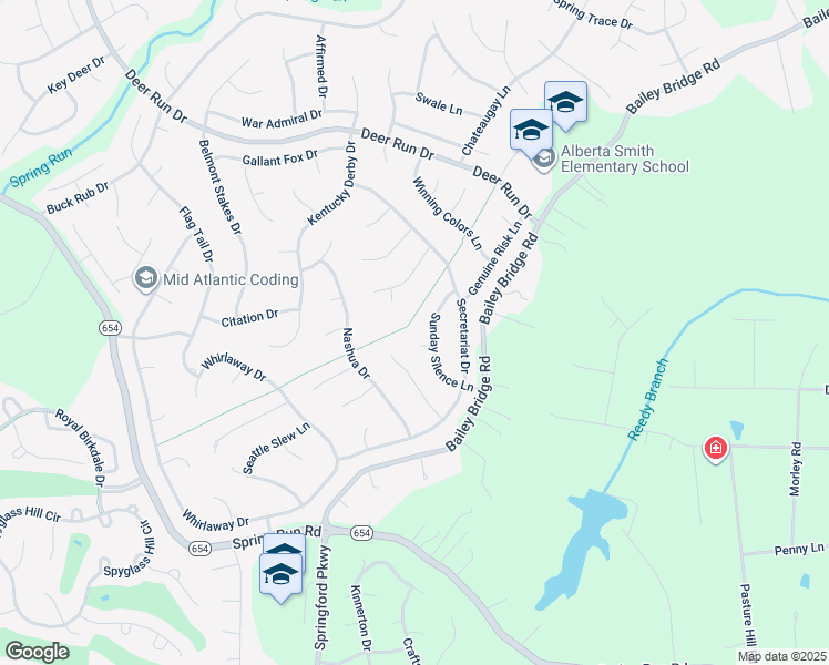 map of restaurants, bars, coffee shops, grocery stores, and more near 13506 Sunday Silence Court in Midlothian