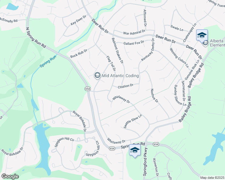 map of restaurants, bars, coffee shops, grocery stores, and more near 7949 Flag Tail Drive in Midlothian