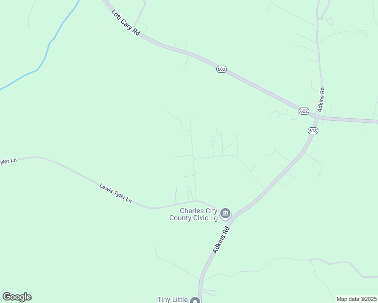 map of restaurants, bars, coffee shops, grocery stores, and more near 7201 Mistletoe Lane in Charles City