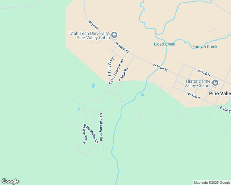 map of restaurants, bars, coffee shops, grocery stores, and more near 255 South Sage Road in Pine Valley