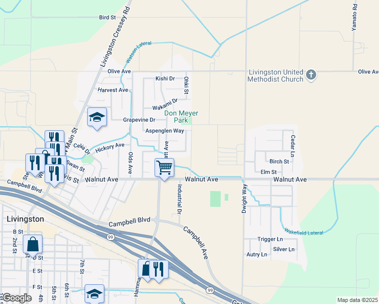 map of restaurants, bars, coffee shops, grocery stores, and more near 856 Jordonolla Way in Livingston