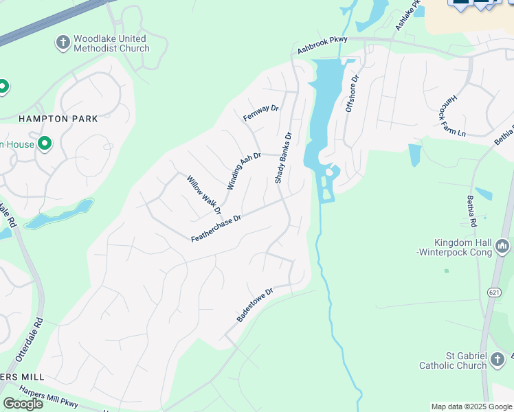 map of restaurants, bars, coffee shops, grocery stores, and more near 15106 Featherchase Drive in Chesterfield