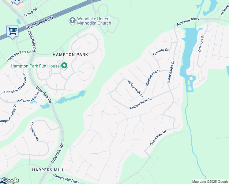 map of restaurants, bars, coffee shops, grocery stores, and more near 15801 Twisted Cedar Drive in Chesterfield