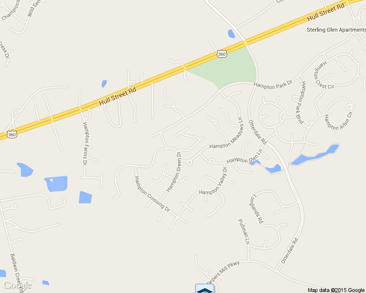 map of restaurants, bars, coffee shops, grocery stores, and more near 8124 Hampton Springs Road in Chesterfield