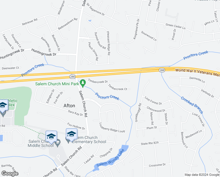 map of restaurants, bars, coffee shops, grocery stores, and more near 5127 Timbercreek Court in Richmond