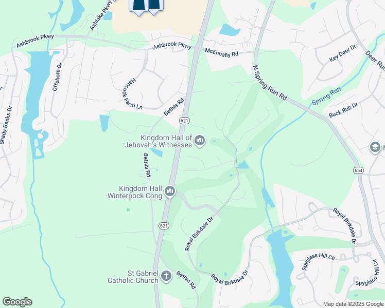 map of restaurants, bars, coffee shops, grocery stores, and more near 8307 Houghton Place in Chesterfield