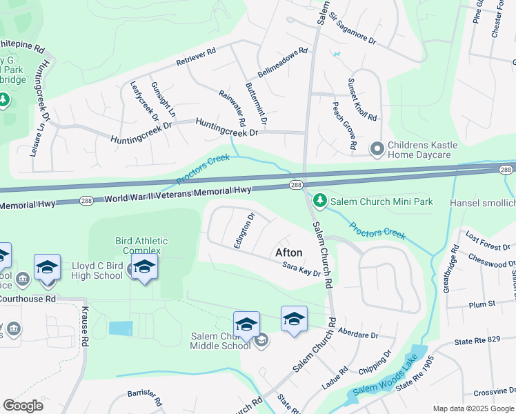map of restaurants, bars, coffee shops, grocery stores, and more near 6025 Sara Kay Drive in Richmond