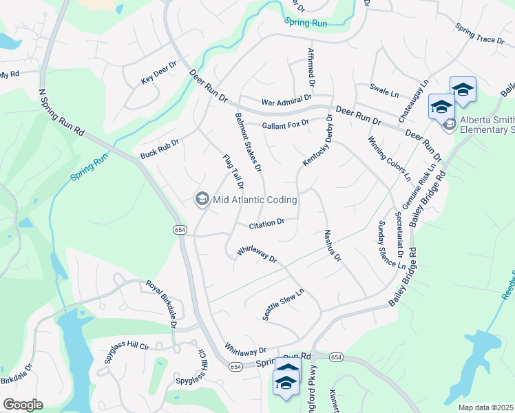 map of restaurants, bars, coffee shops, grocery stores, and more near 7906 Belmont Stakes Drive in Midlothian