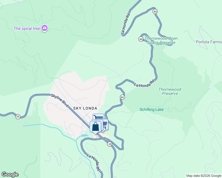 map of restaurants, bars, coffee shops, grocery stores, and more near 80 Skywood Way in Woodside
