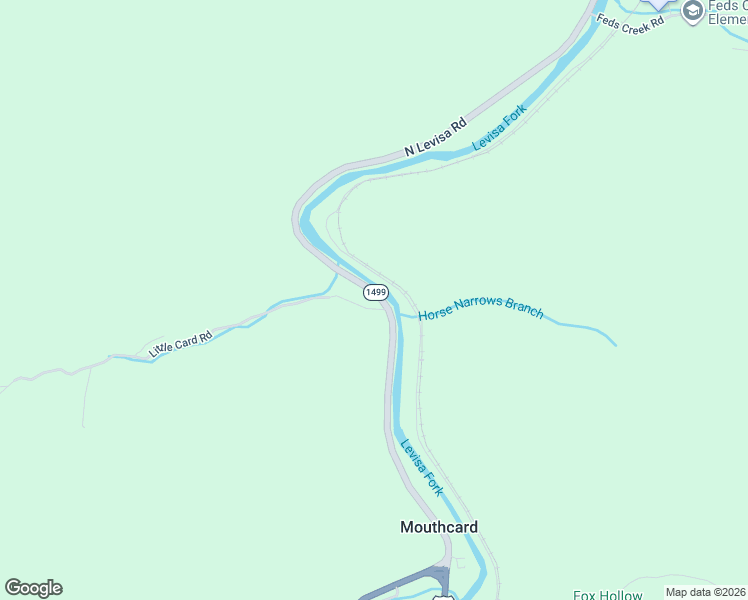 map of restaurants, bars, coffee shops, grocery stores, and more near 2-104 Little Card Road in Mouthcard