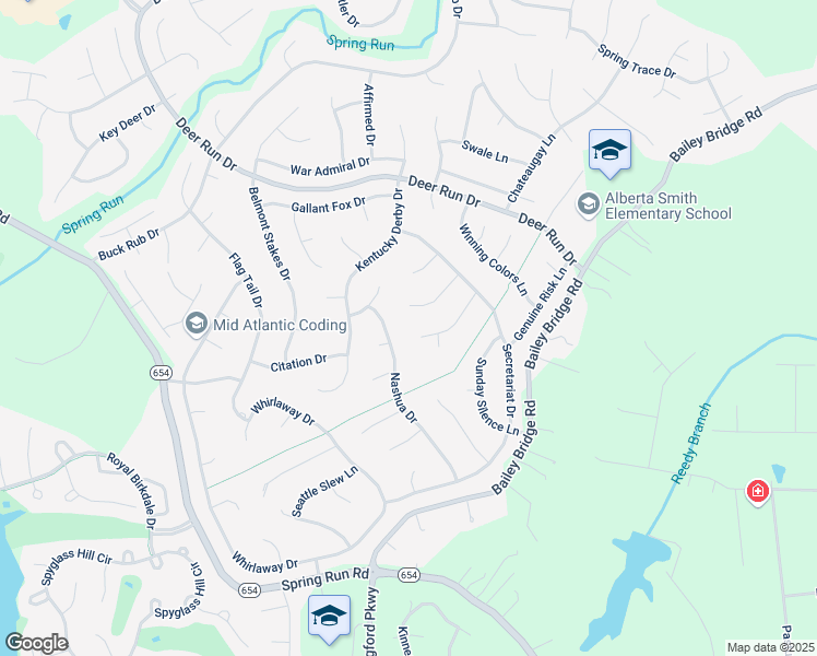 map of restaurants, bars, coffee shops, grocery stores, and more near 7808 Bold Forbes Lane in Midlothian
