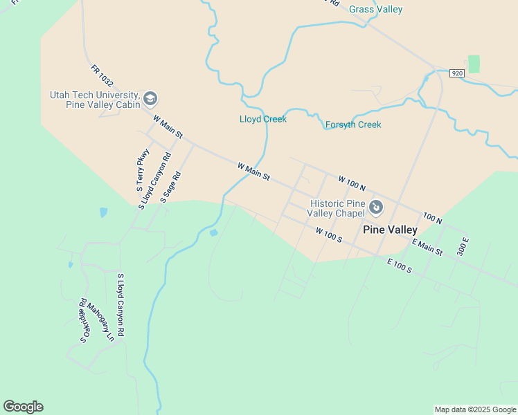 map of restaurants, bars, coffee shops, grocery stores, and more near 476 125 South in Pine Valley