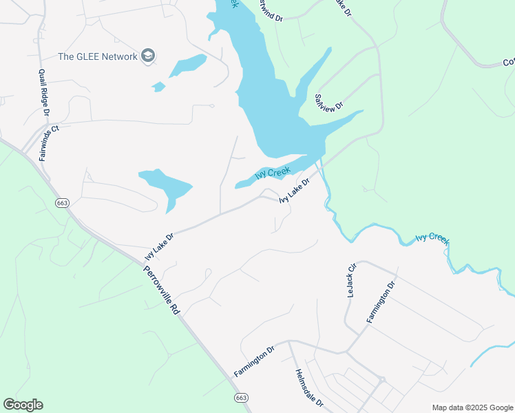 map of restaurants, bars, coffee shops, grocery stores, and more near 512 Ivy Lake Drive in Forest