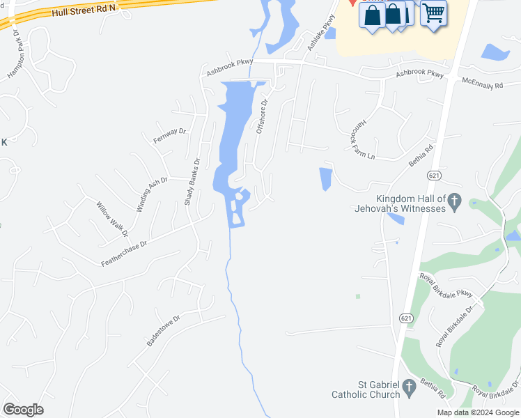 map of restaurants, bars, coffee shops, grocery stores, and more near 7925 Halyard Terrace in Chesterfield