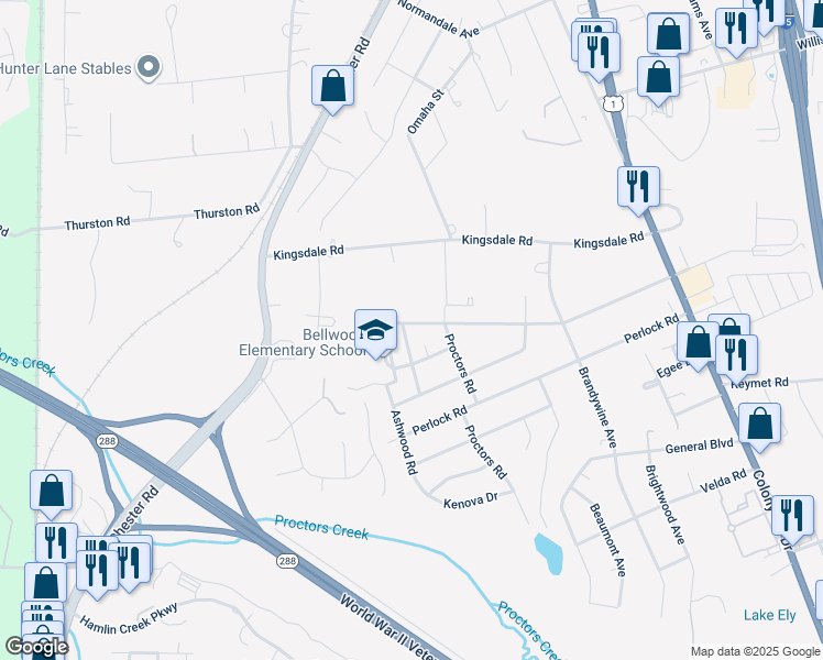 map of restaurants, bars, coffee shops, grocery stores, and more near 9501 Dawnshire Road in Richmond