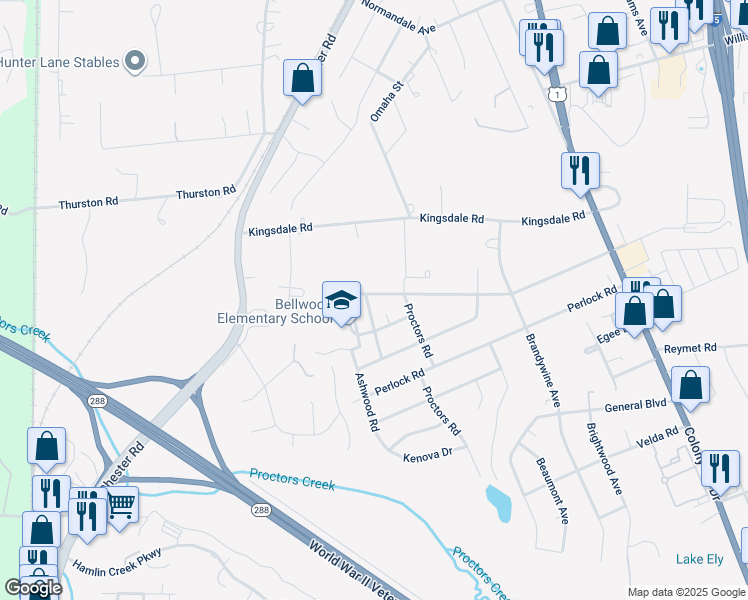 map of restaurants, bars, coffee shops, grocery stores, and more near 9501 Dawnshire Road in Richmond