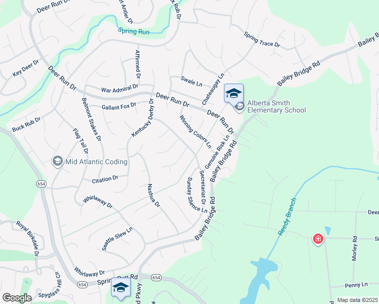 map of restaurants, bars, coffee shops, grocery stores, and more near 7701 Bold Forbes Lane in Midlothian