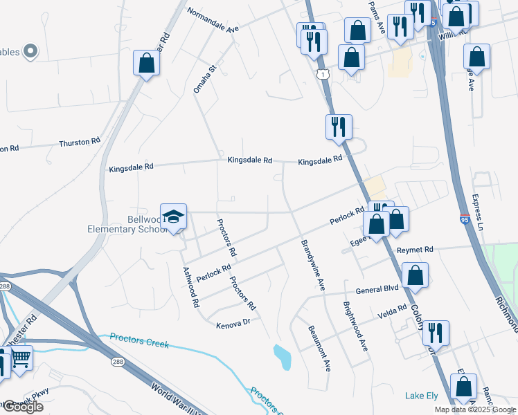 map of restaurants, bars, coffee shops, grocery stores, and more near 2906 Galena Avenue in Richmond
