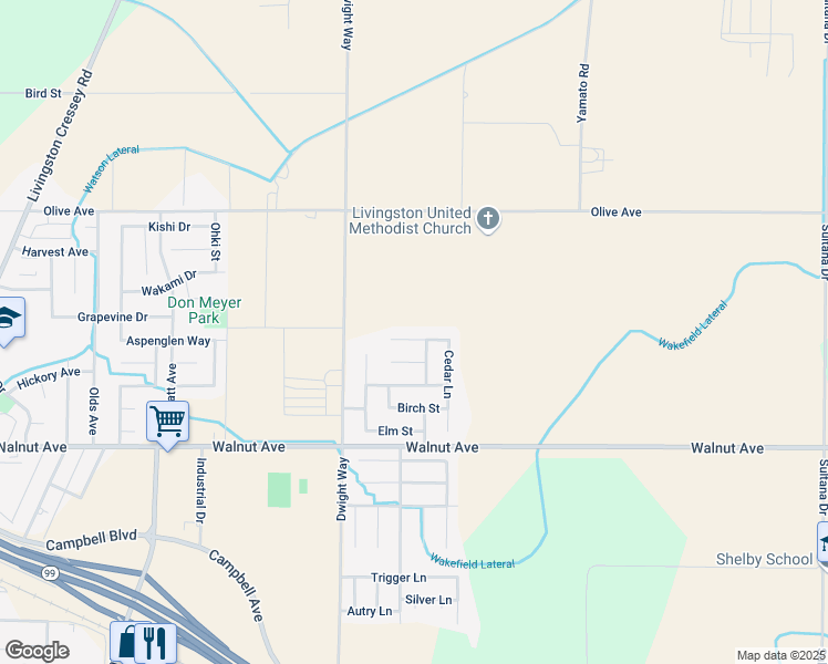 map of restaurants, bars, coffee shops, grocery stores, and more near 2907 Evergreen Court in Livingston