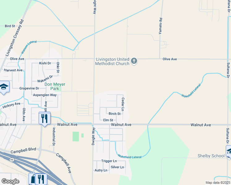 map of restaurants, bars, coffee shops, grocery stores, and more near 2907 Evergreen Court in Livingston