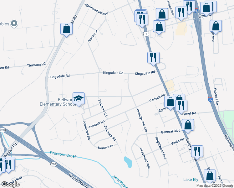 map of restaurants, bars, coffee shops, grocery stores, and more near 2906 Galena Avenue in Richmond