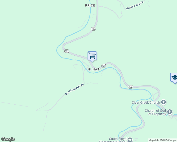 map of restaurants, bars, coffee shops, grocery stores, and more near in Floyd County