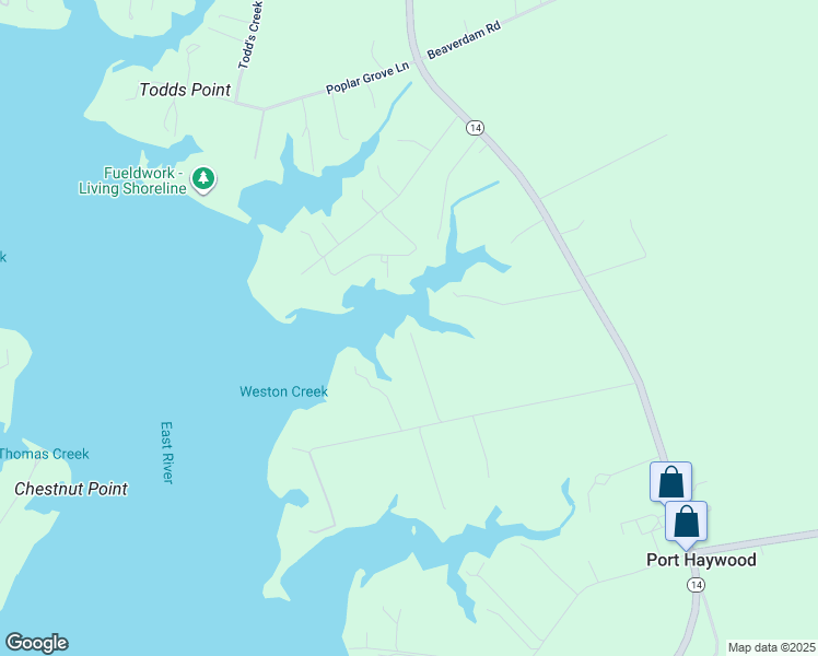 map of restaurants, bars, coffee shops, grocery stores, and more near Brighton Lane in Port Haywood