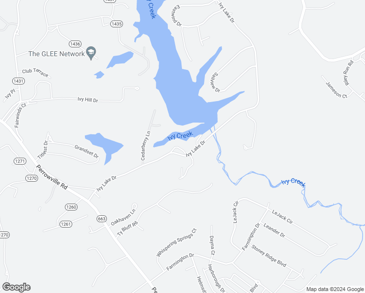 map of restaurants, bars, coffee shops, grocery stores, and more near 710 Ivy Lake Drive in Forest