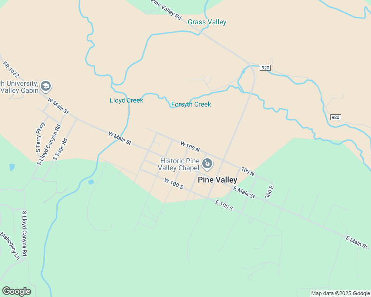 map of restaurants, bars, coffee shops, grocery stores, and more near 91 North 200 West in Pine Valley